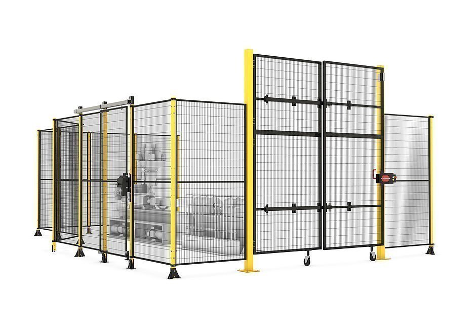Schutzeinrichtug trennend Schutzzaun System Satech Industrie